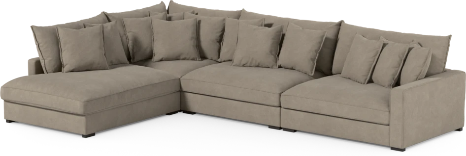 Rossi - 4-sits soffa med divan vänster - Beige
