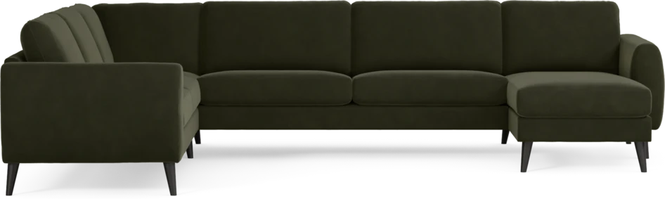 Bridge - Hörnsoffa, 2+3-sits med schäslong höger - Grön