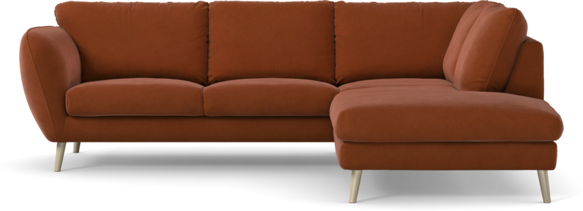 Madison - 2-sits soffa med divan höger - Röd