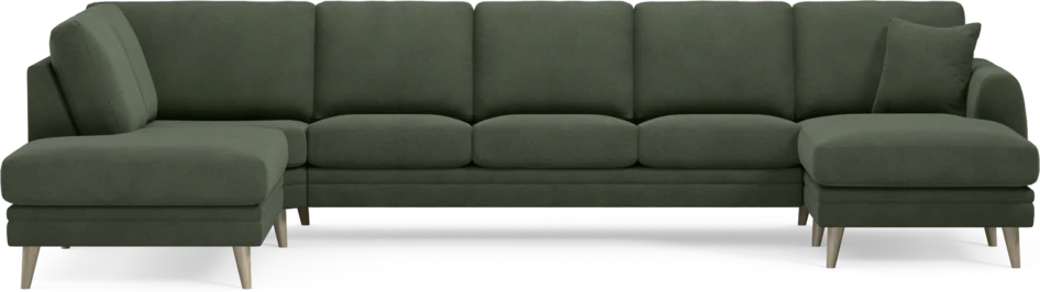 Eden - 3-sits soffa med divan vänster och schäslong höger - Grön