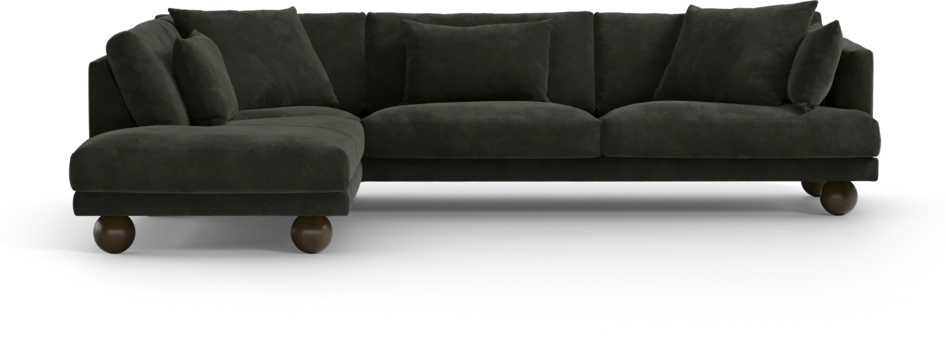 Harper - 3-sits soffa med divan vänster - Svart