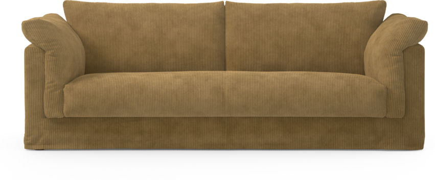 Cherrie - 3-sits soffa, hel dyna och kappa - Gul