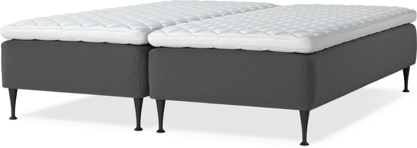 Delux Sense - Ramsäng, dubbelsäng med bäddmadrass - Grå