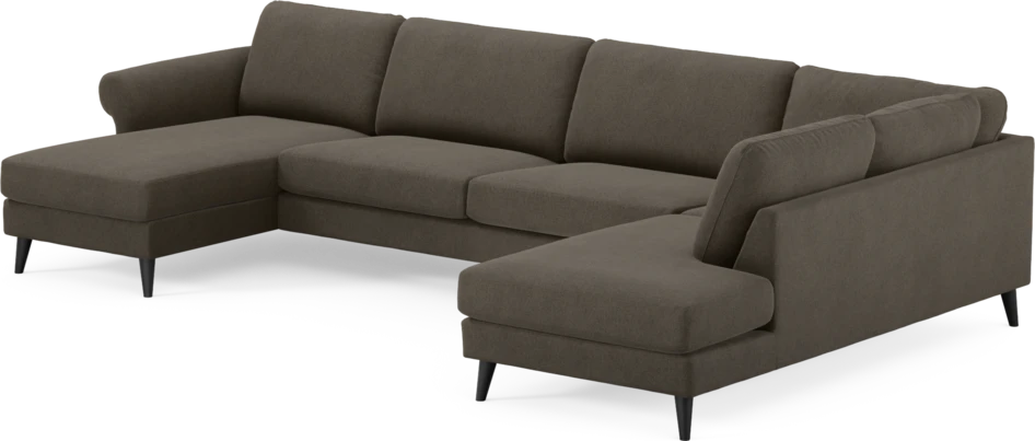 Bridge - 3-sits soffa med schäslong vänster och divan höger - Brun