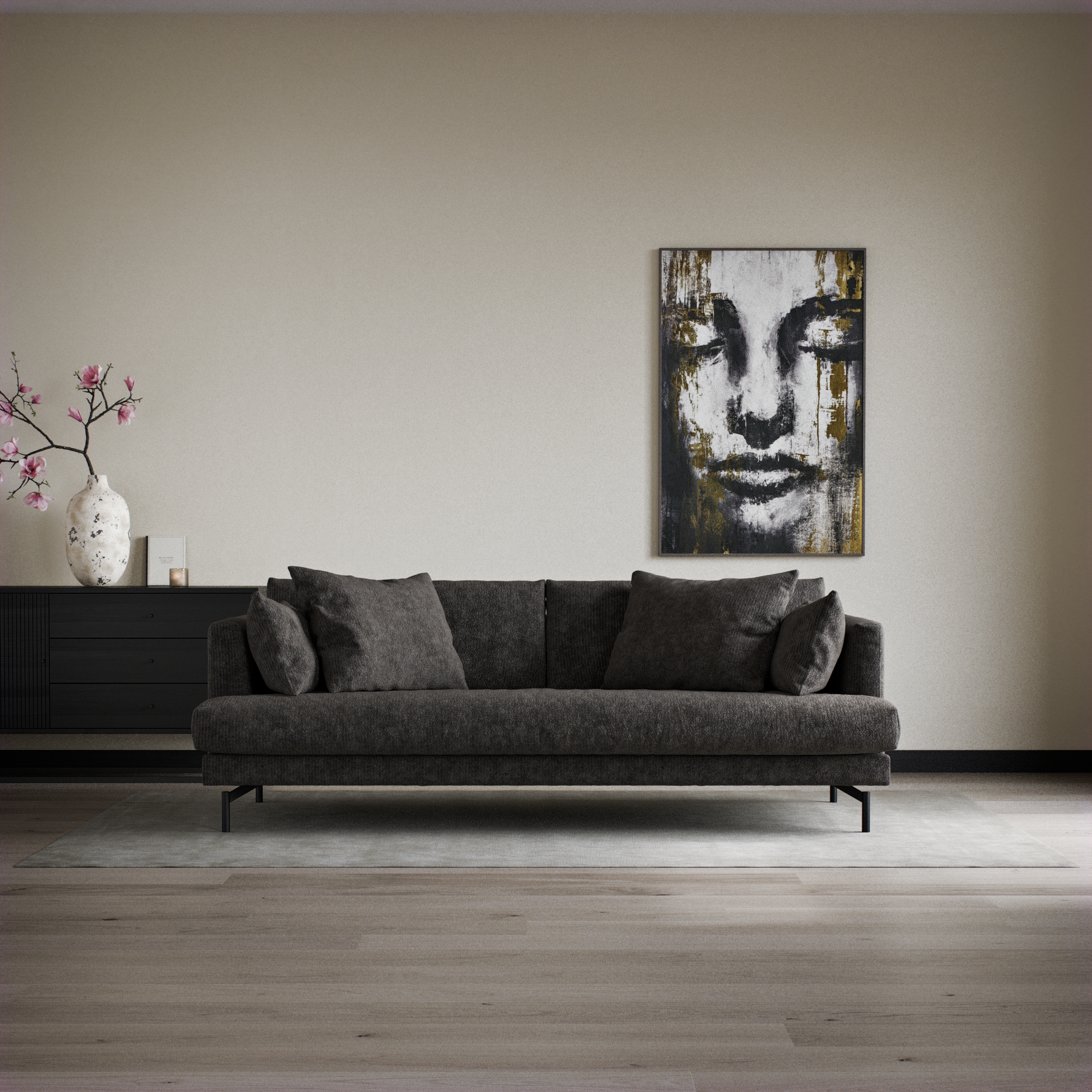 Harper - 3-sits soffa, hel dyna - inspiration