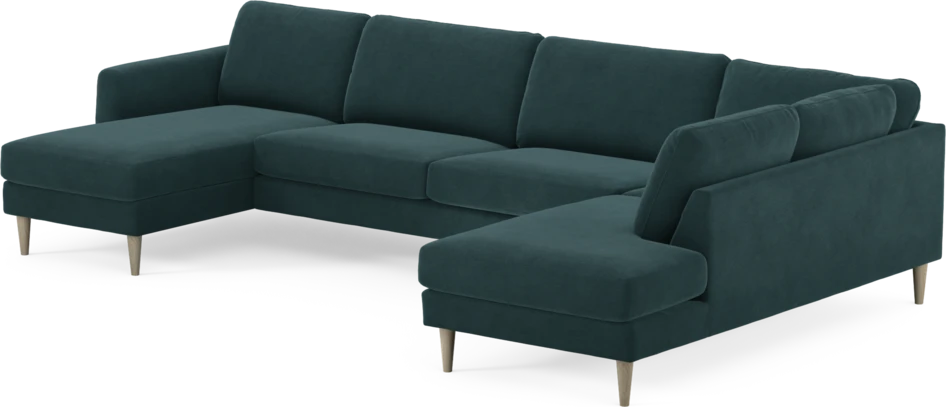 Bridge - 3-sits soffa med schäslong vänster och divan höger - Blå