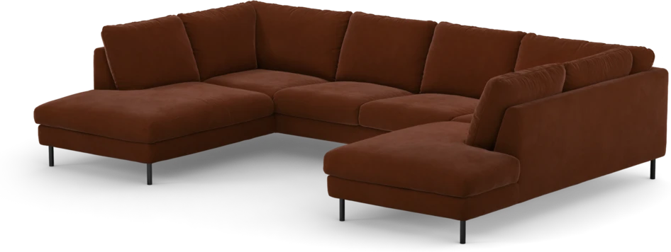 Madison Lux - 2-sits soffa med divan vänster och höger - Orange
