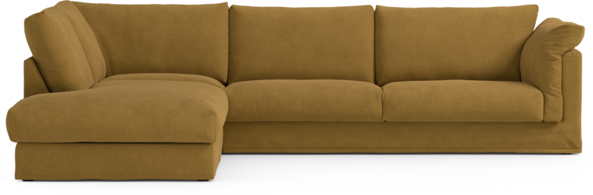 Cherrie - 3-sits soffa med divan vänster, med kappa - Orange