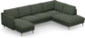 Madison Lux - 2-sits soffa med schäslong vänster och divan höger - Grön