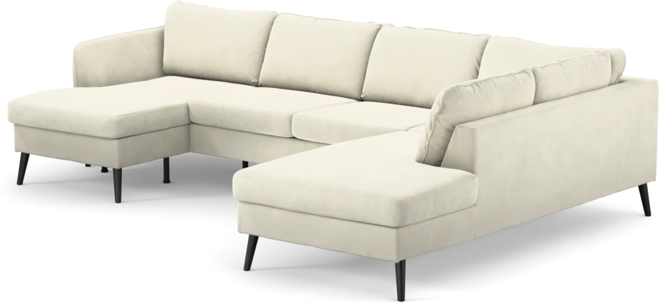 County - 3-sits soffa med schäslong vänster och divan höger - Vit