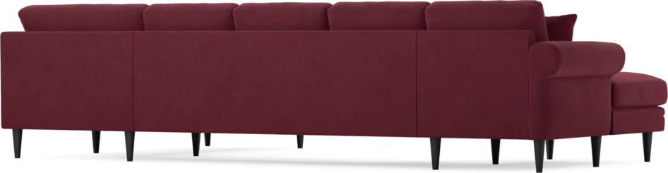 Eden - 3-sits soffa med schäslong vänster och divan höger - Röd
