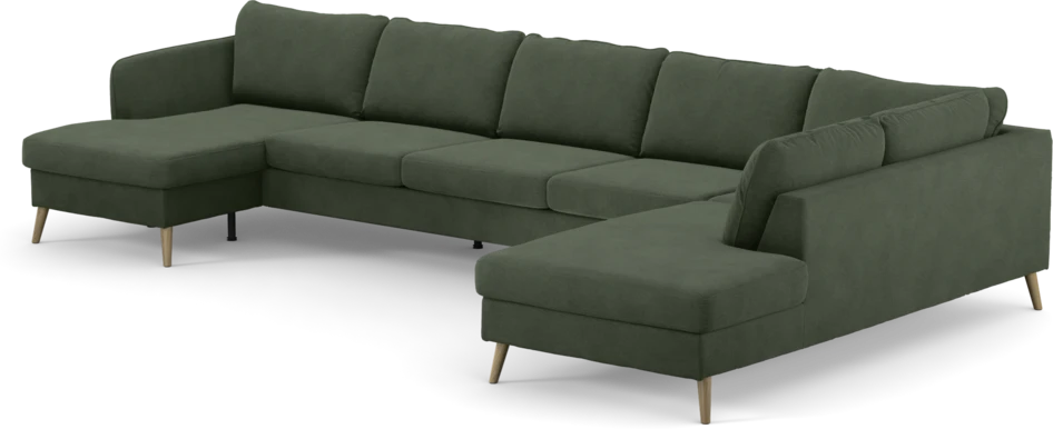 County - 4-sits soffa med schäslong vänster och divan höger - Grön