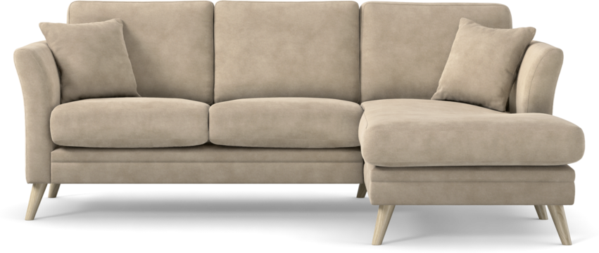 Eden - 2-sits soffa med schäslong - Brun