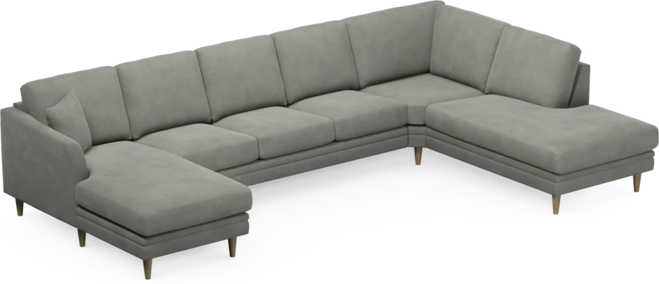 Eden - 3-sits soffa med schäslong vänster och divan höger - Grå