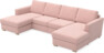 Friday - 2-sits soffa med två schäslonger - Rosa