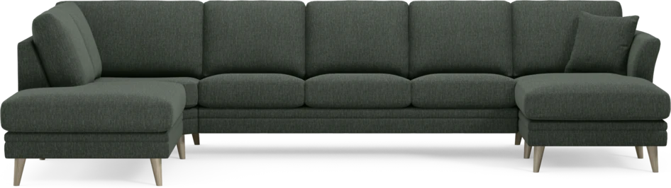 Eden - 3-sits soffa med divan vänster och schäslong höger - Grön