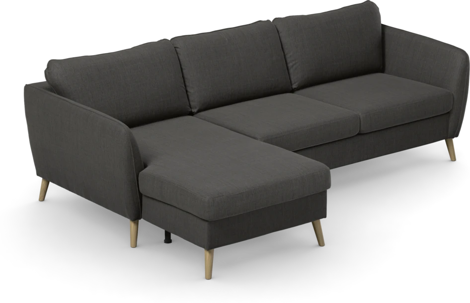 County - 3-sits soffa med flyttbar schäslong - Grå