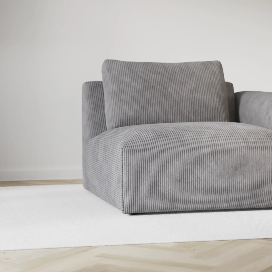 Free - 1,5-sits med armstöd höger - Grå
