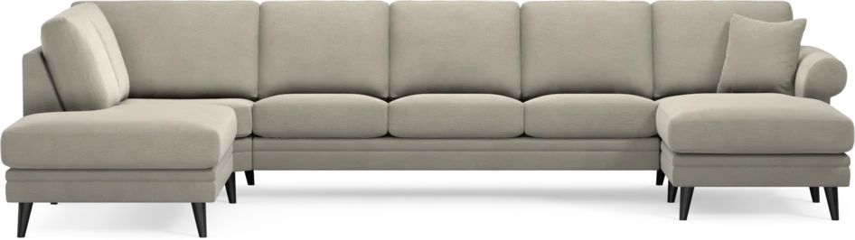 Eden - 3-sits soffa med divan vänster och schäslong höger - Brun