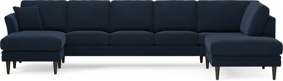 Eden - 3-sits soffa med schäslong vänster och divan höger - Blå
