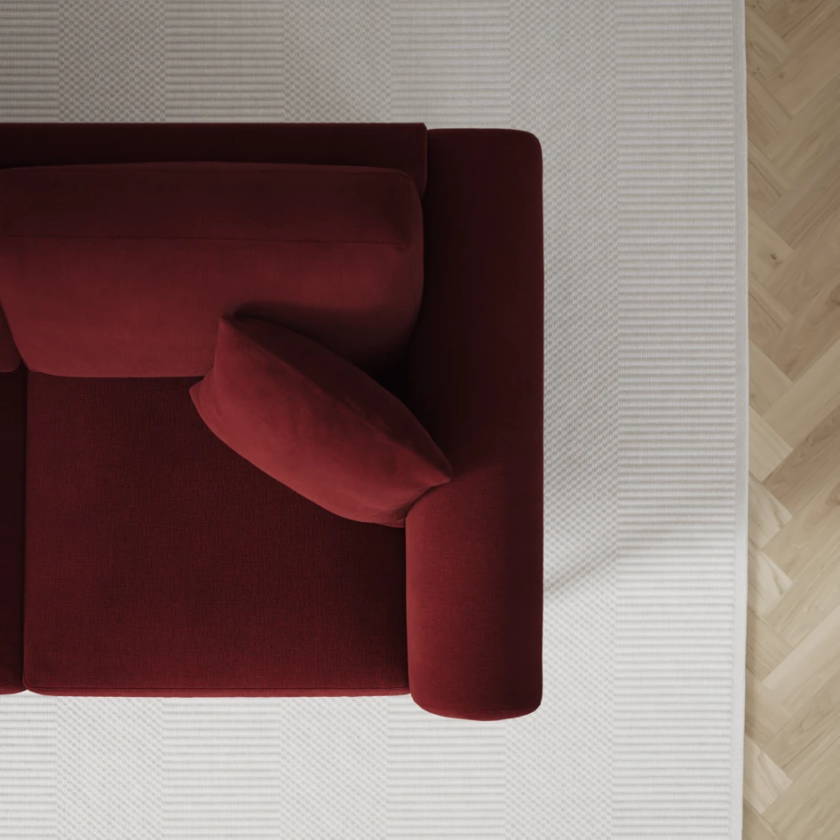 Eden - 3-sits soffa svängd - Röd