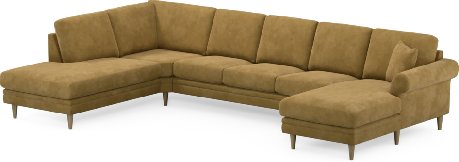 Eden - 3-sits soffa med divan vänster och schäslong höger - Gul