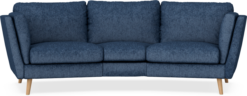 Madison - 3-sits soffa svängd, 70 cm - Blå