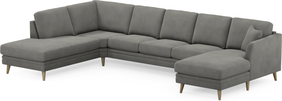 Eden - 3-sits soffa med divan vänster och schäslong höger - Grå
