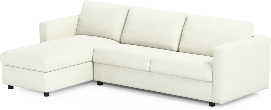 Lindö - Bäddsoffa 2,5-sits med schäslong, vändbar - Vit