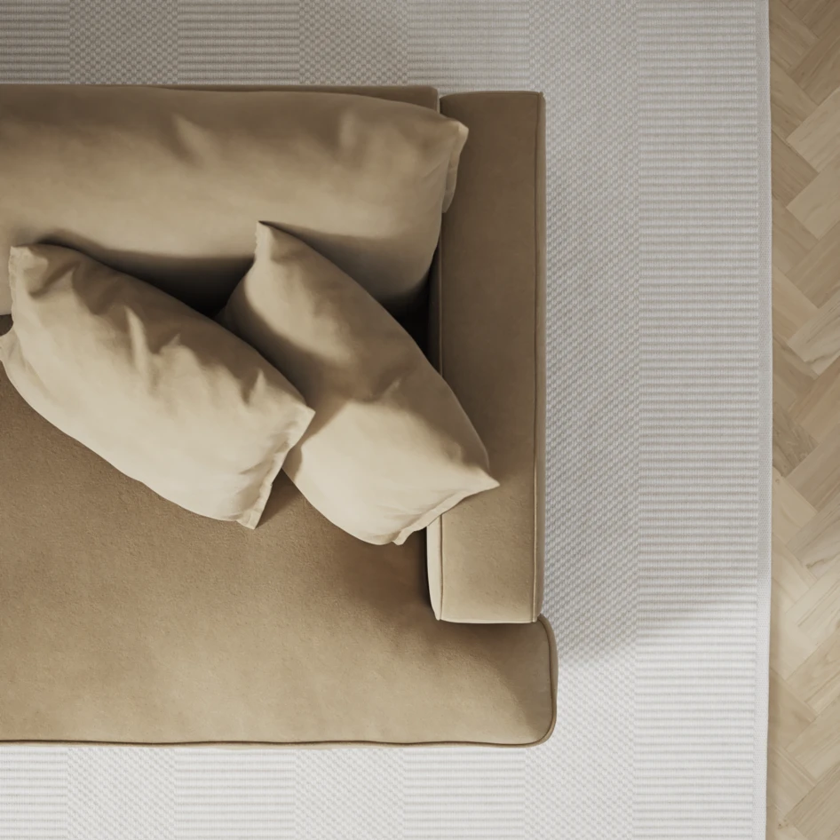 Mila - 3-sits soffa med divan vänster, hel dyna - Beige