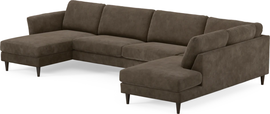 Bridge - 3-sits soffa med schäslong vänster och divan höger - Brun