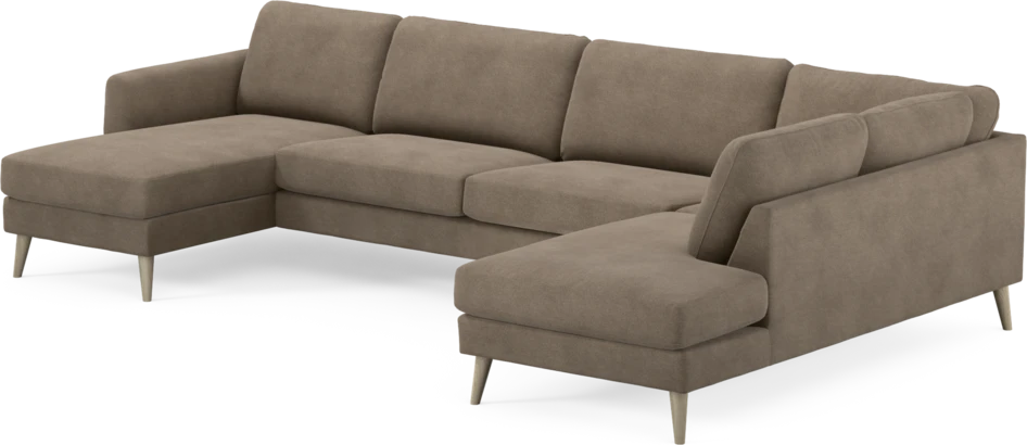 Bridge - 3-sits soffa med schäslong vänster och divan höger - Brun
