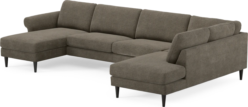 Bridge - 3-sits soffa med schäslong vänster och divan höger - Brun