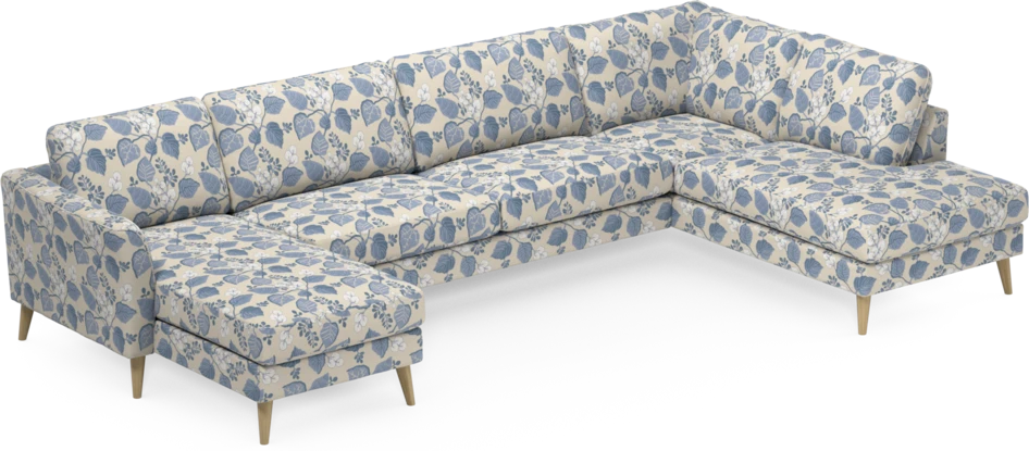 Bridge - 3-sits soffa med schäslong vänster och divan höger - Blå