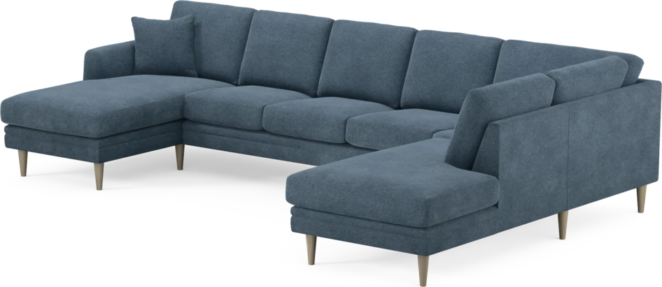 Eden - 3-sits soffa med schäslong vänster och divan höger - Blå