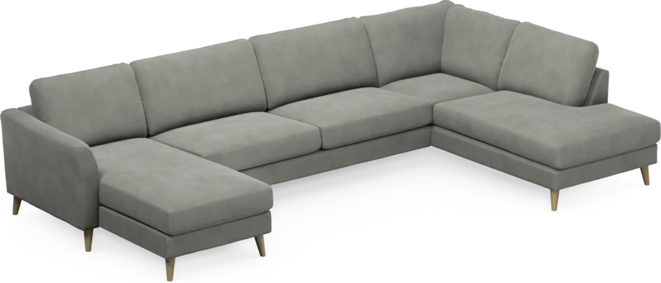 Bridge - 3-sits soffa med schäslong vänster och divan höger - Grå