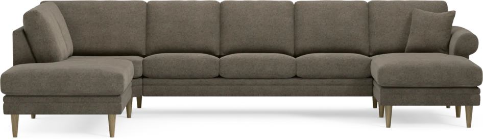 Eden - 3-sits soffa med divan vänster och schäslong höger - Brun