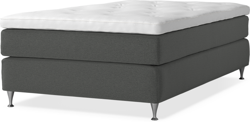 Delux Sense - Kontinentalsäng, enkelsäng 120 cm med bäddmadrass - Grå