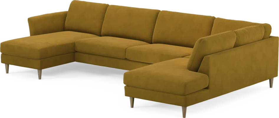 Bridge - 3-sits soffa med schäslong vänster och divan höger - Gul