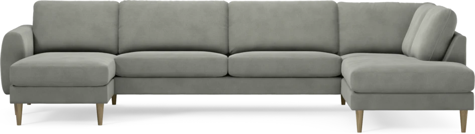 Bridge - 3-sits soffa med schäslong vänster och divan höger - Grå