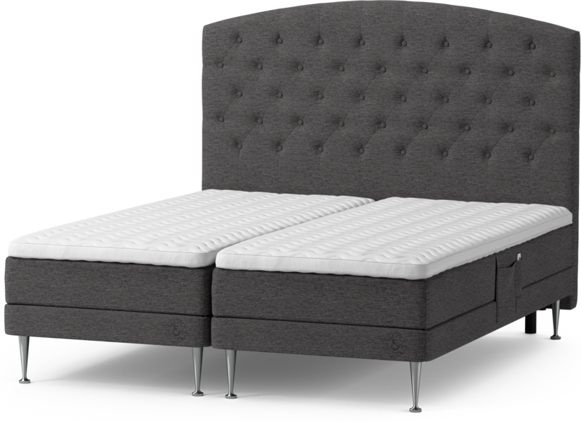 Särö Comfort - Ställbar säng, dubbelsäng med bäddmadrass, sängben och Välvd sänggavel