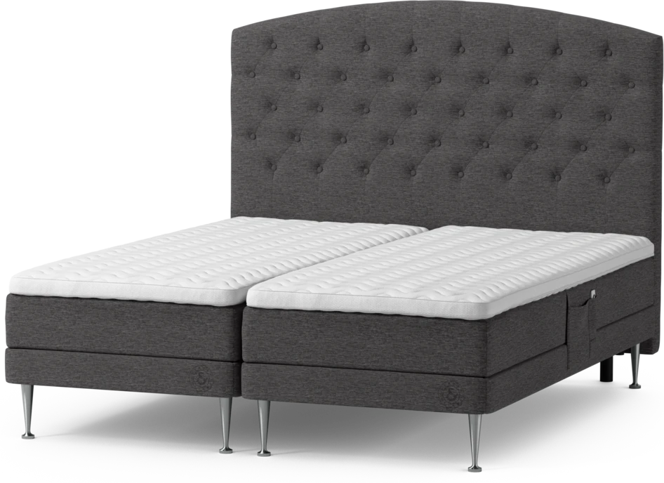 Särö Comfort - Ställbar säng, dubbelsäng med bäddmadrass, sängben och Välvd sänggavel