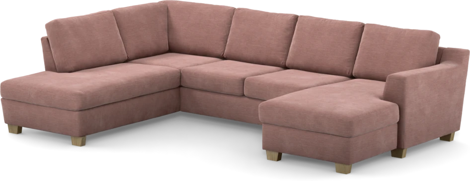 Friday - 3-sits soffa med divan vänster och schäslong höger - Rosa
