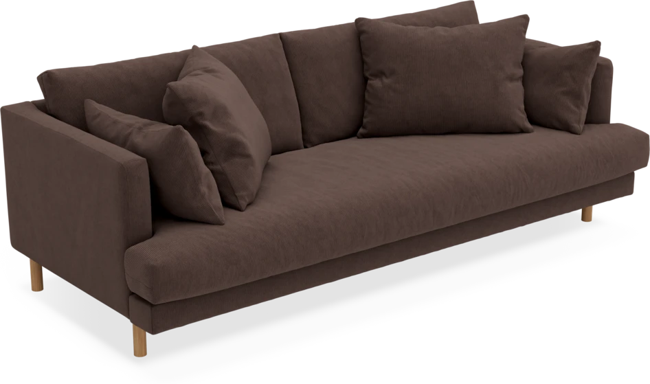 Harper - 3-sits soffa, hel dyna - Brun
