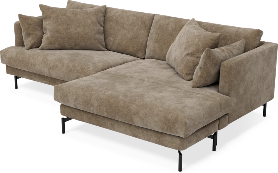 Harper - 4-sits med schäslong XL höger - Brun