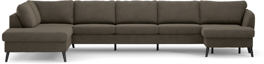 County - 4-sits soffa med divan vänster och schäslong höger - Brun