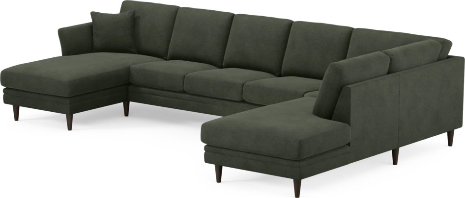 Eden - 3-sits soffa med schäslong vänster och divan höger - Grön