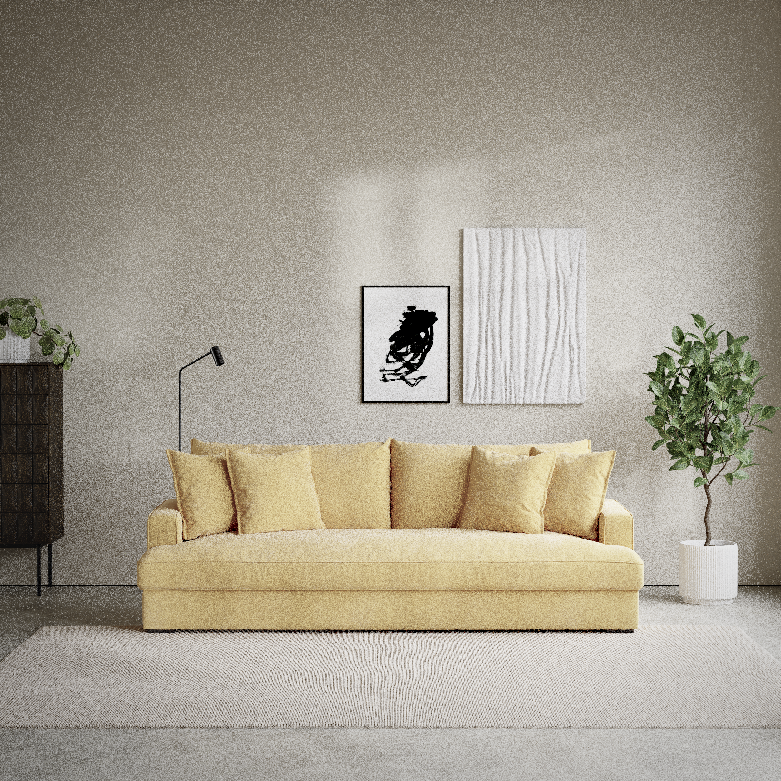 Mila - 4-sits soffa, hel dyna - inspiration