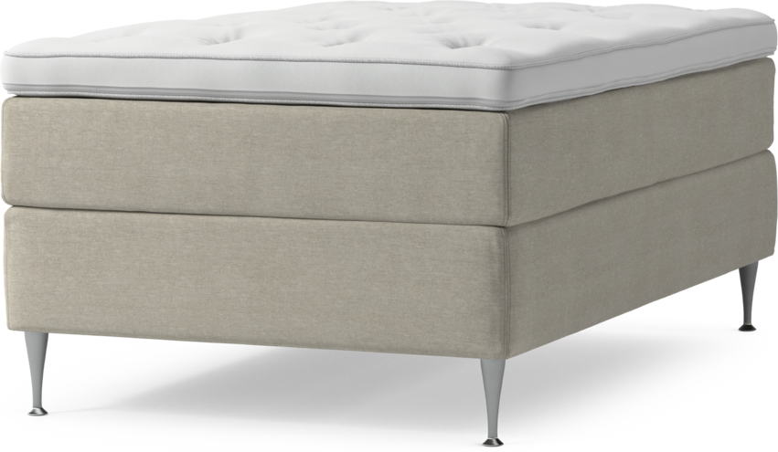 Delux Dream - Kontinentalsäng, enkelsäng 120 cm med bäddmadrass och sängben - Beige