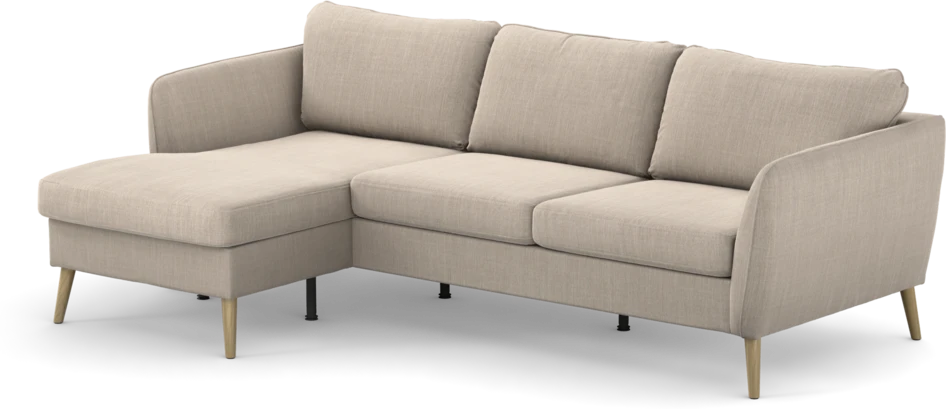 County - 3-sits soffa med flyttbar schäslong - Beige